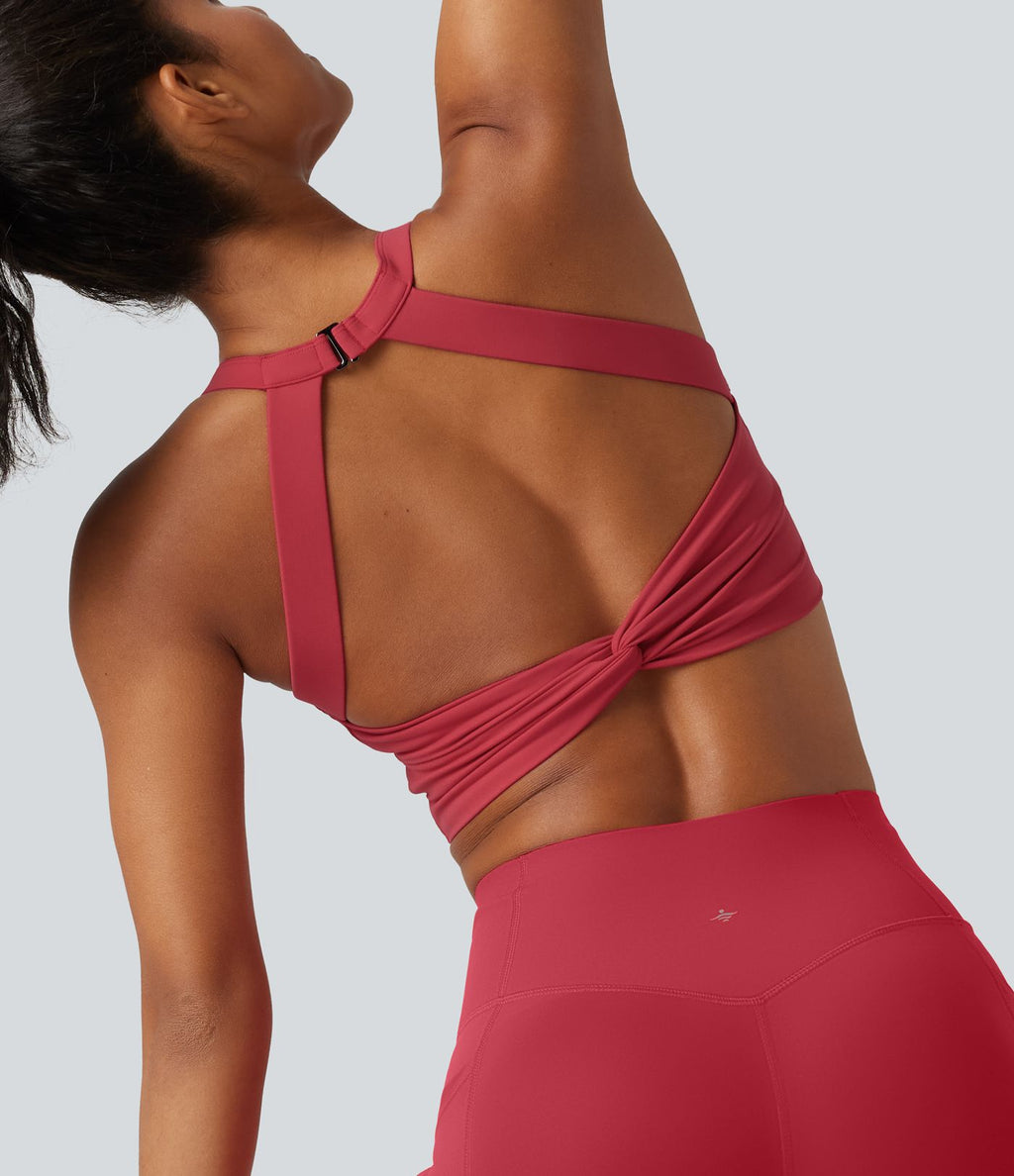 SoftlyZero™ Plush Débardeur de yoga court col cœur avec soutien-gorge intégré