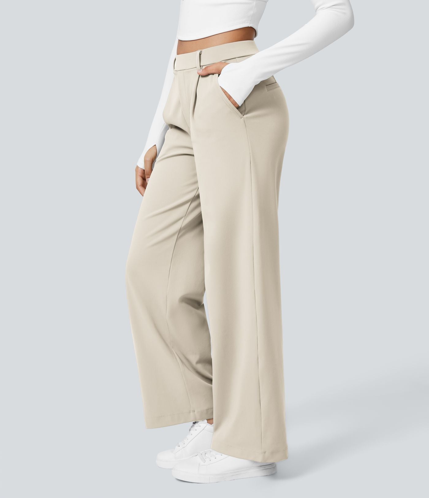 Pantalon tailleur Halara Flex™ DayStretch coupe droite taille haute avec poches
