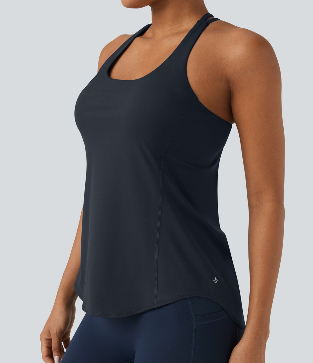 Débardeur running Halara UltraSculpt™ col rond dos croisé bonnets E-G