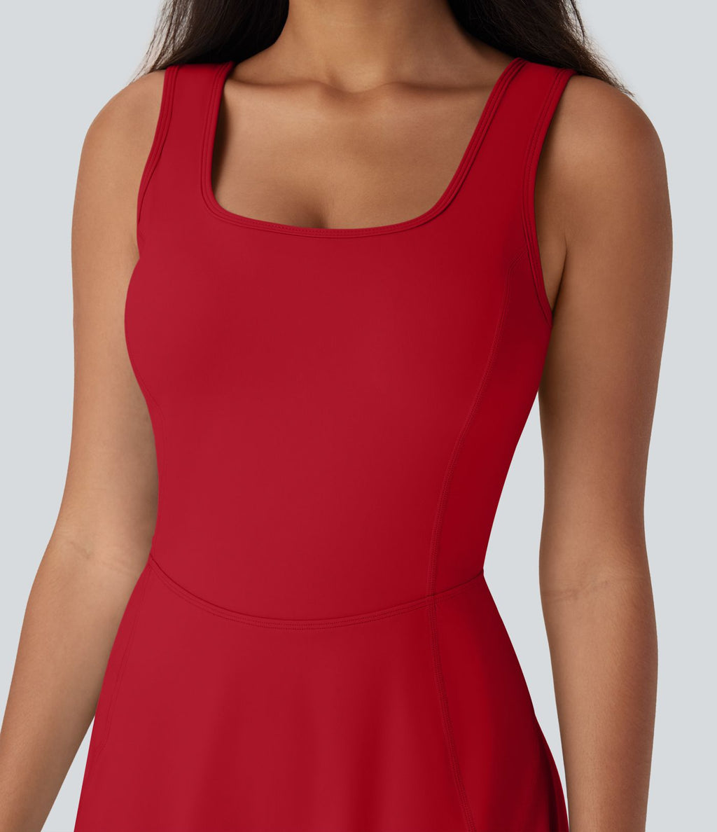 Robe SoftlyZero™ Airy de danse mini 2-en-1 dos nu, col U, bretelles croisées, poches latérales et effet frais InstantCool, accès facile Easy Peasy