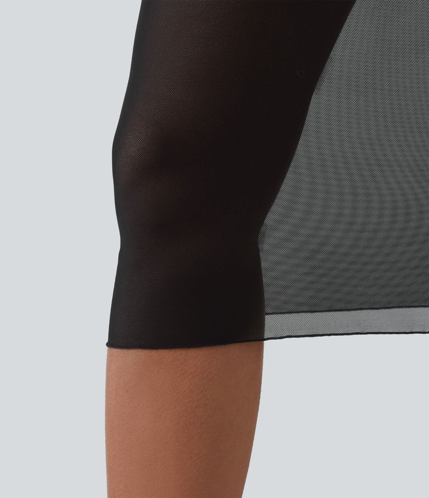 Jupe midi décontractée 2-en-1 taille haute ventre plat avec maille moulante