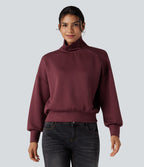 Sweat-shirt oversize SpacerTek™ col tunnel et demi-fermeture éclair