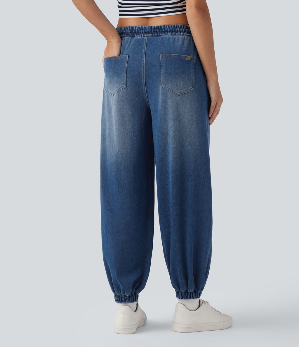Jean décontracté Halara Flex™ taille mi-haute avec cordon de serrage et pochesns