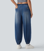 Jean décontracté Halara Flex™ taille mi-haute avec cordon de serrage et pochesns