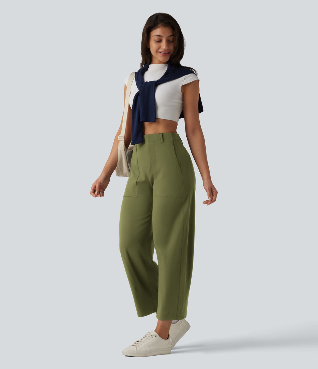 Pantalon barrel DayStretch taille haute avec poches