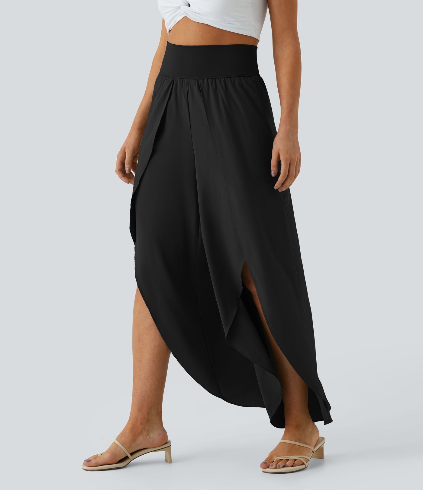 Breezeful™ Pantalon Large Fluide Séchage Rapide Taille Haute Poche Arrière