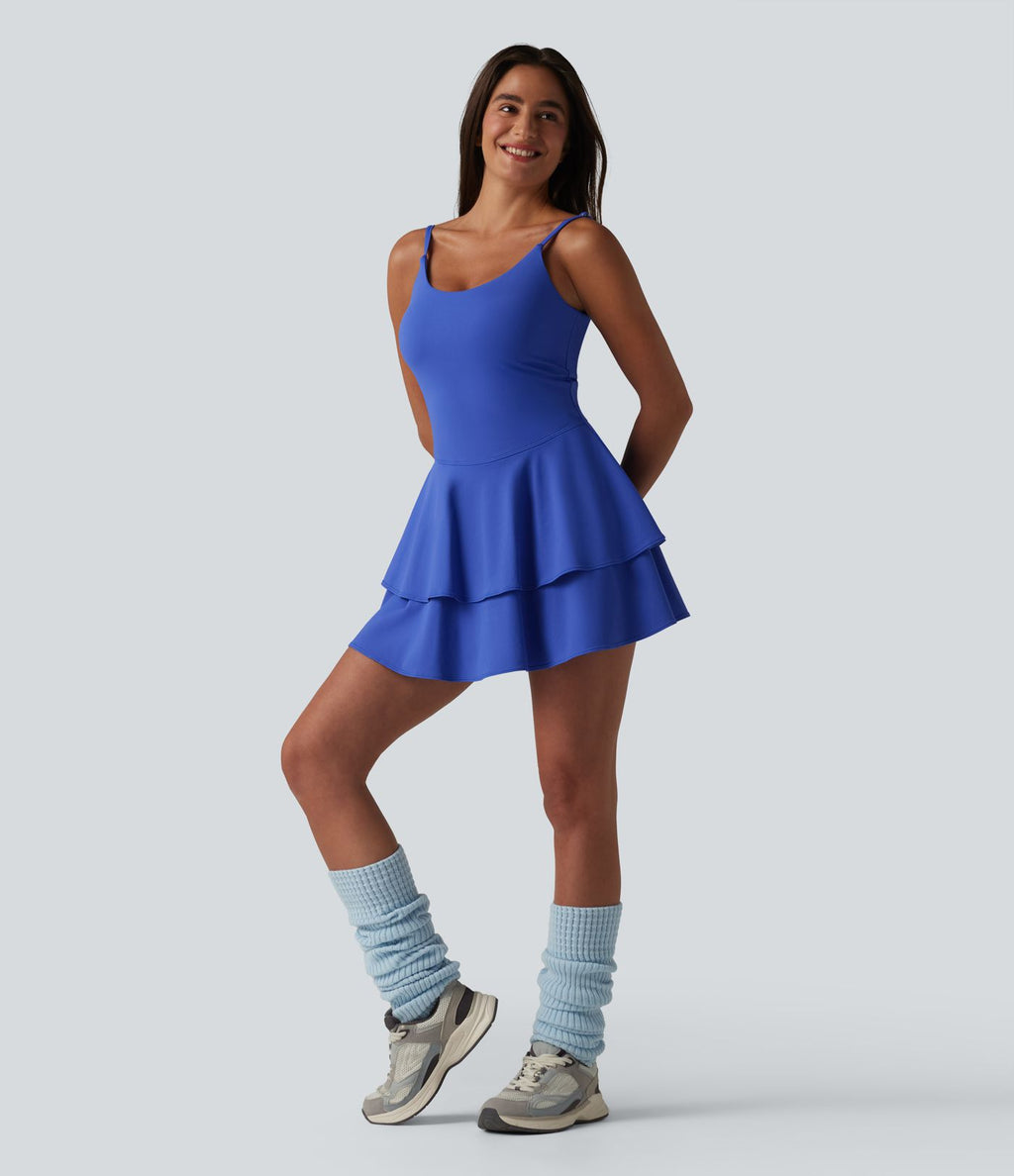 Robe de sport mini de tennis SoftlyZero™ Airy 2-en-1 à volants, à effet frais InstantCool, poches, accès facile Easy Peasy, protection solaire UPF50+