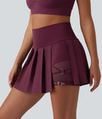 Breezeful™ Jupe mini sport 2 en 1 plissée taille haute mesh contrasté séchage rapide avec poches