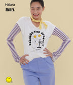T-shirt casual Halara X Smiley® col V à manches courtes