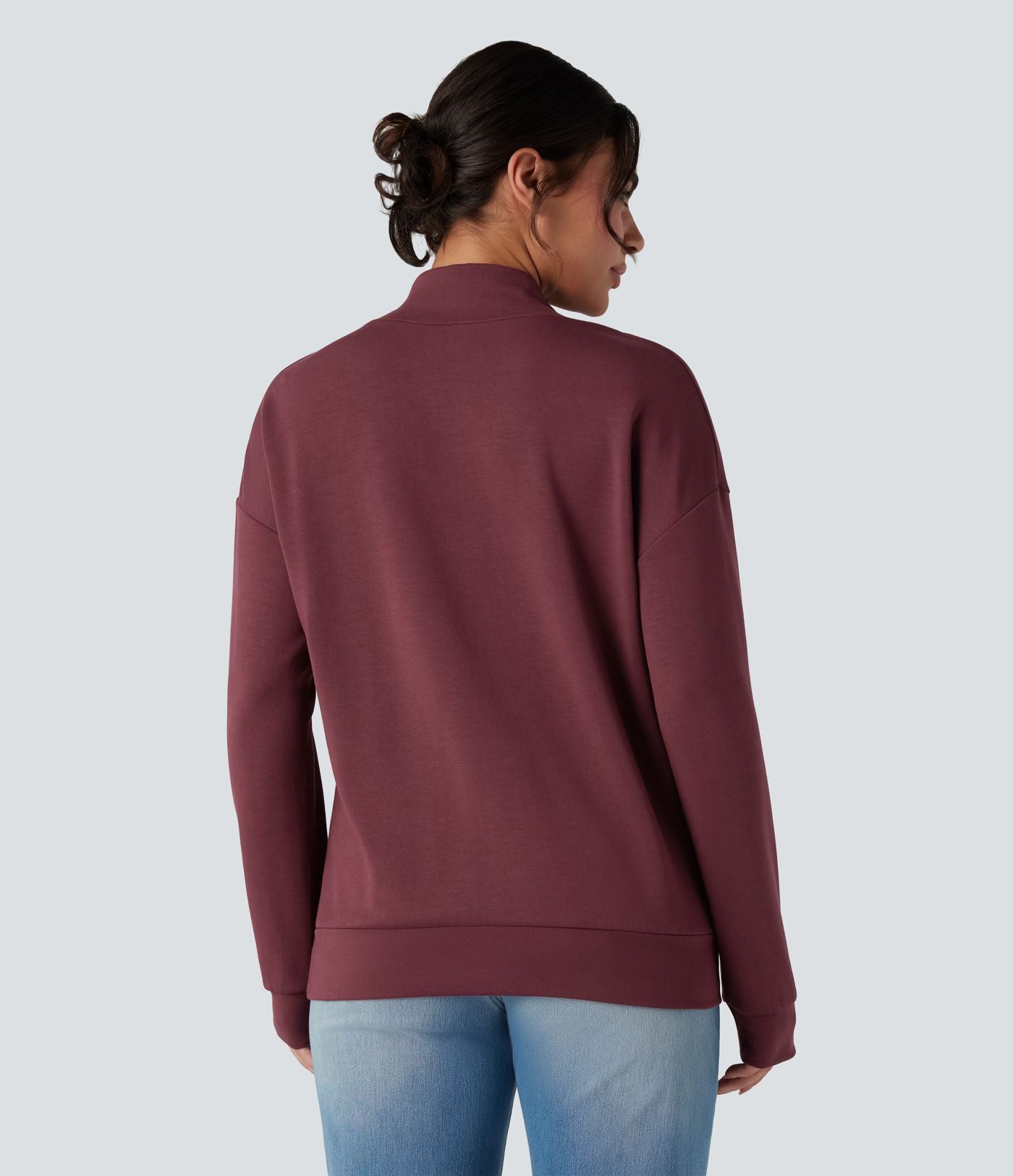 Sweat-shirt décontracté SpacerTek™ col bénitier et manches longues