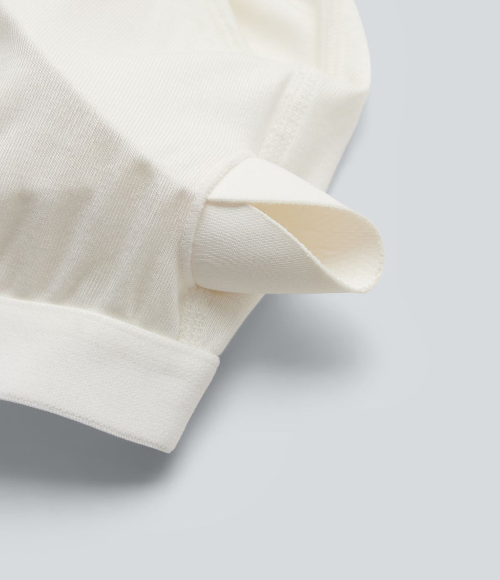 T-shirt côtelé asymétrique avec fronces et coussinets amovibles
