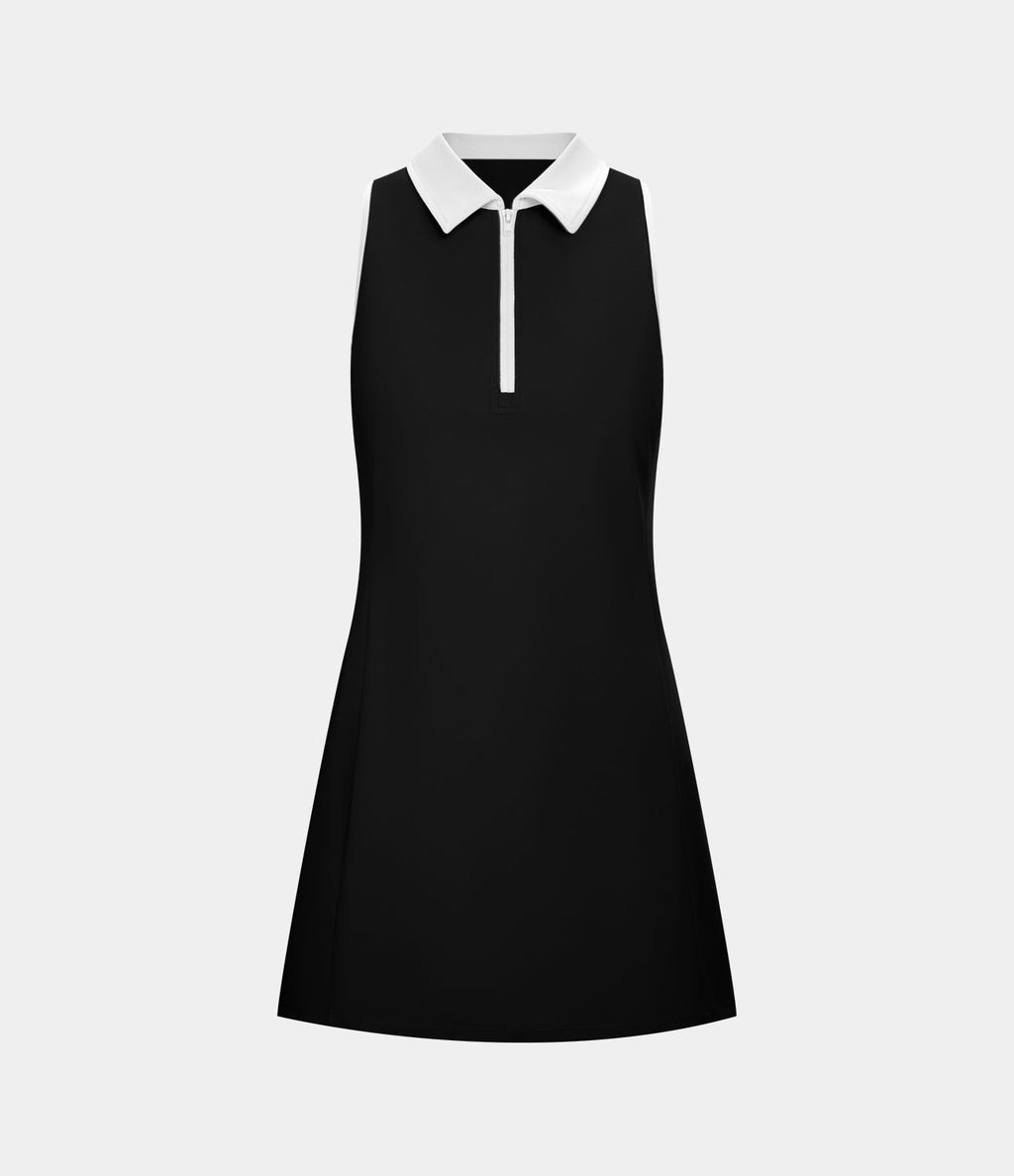 Robe active golf mini 2 pièces col color block zippée sans manches DayStretch avec poches - Poche pour tees de golf