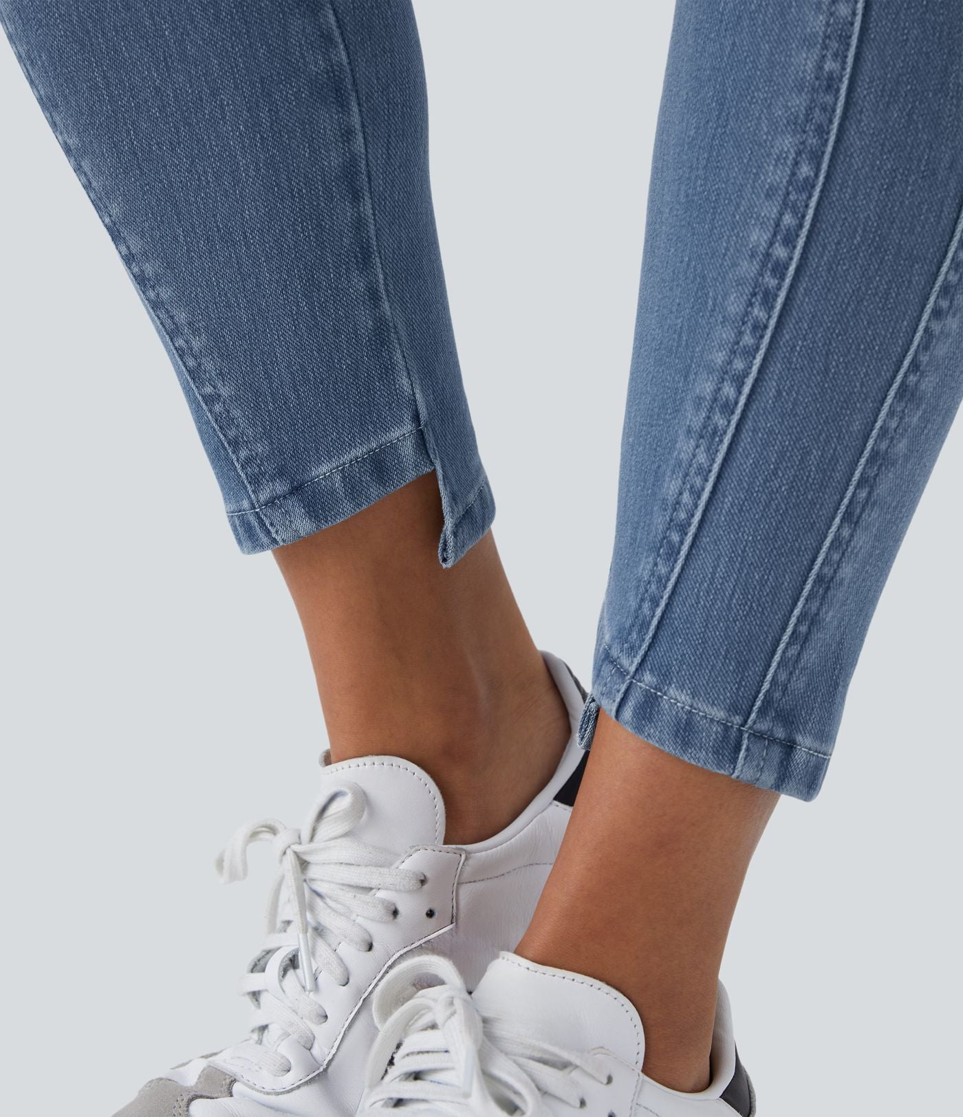 Jean skinny 7/8 décontracté taille basse Halara Flex™ avec poches zippées