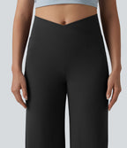 Pantalon bootcut casual DayStretch croisé taille haute ventre plat avec poches