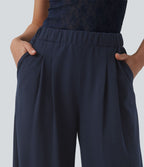 Jogging large décontracté taille mi-haute avec poches
