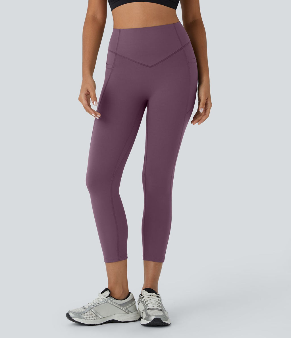 Legging corsaire d'entraînement gainant galbant taille haute avec effet scrunch et poches Halara UltraSculpt™