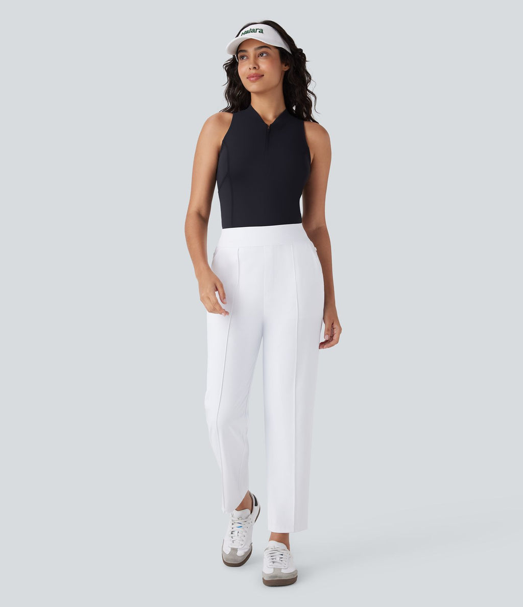 Pantalon de golf fuselé, taille mi-haute, séchage rapide, avec poches et poche tee, UPF40+