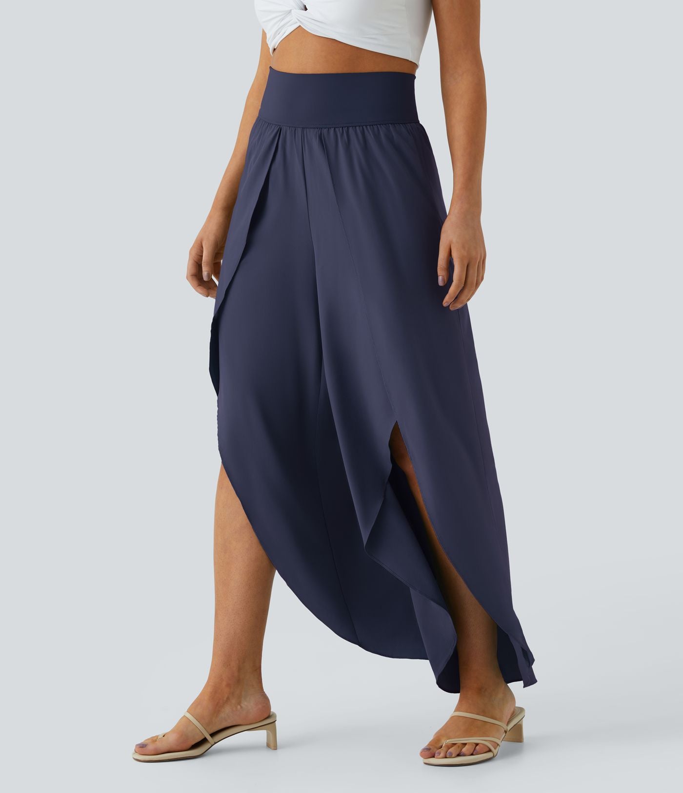 Breezeful™ Pantalon Large Fluide Séchage Rapide Taille Haute Poche Arrière