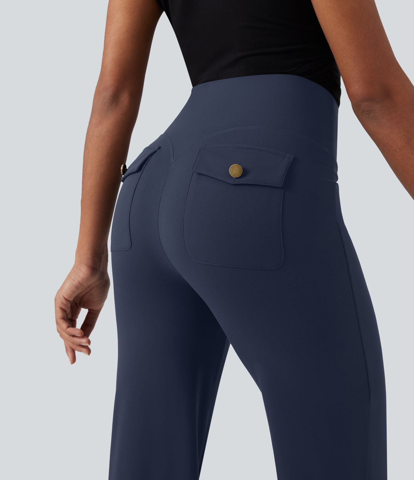 Pantalon de travail droit gainant taille haute avec poches Halara UltraSculpt™