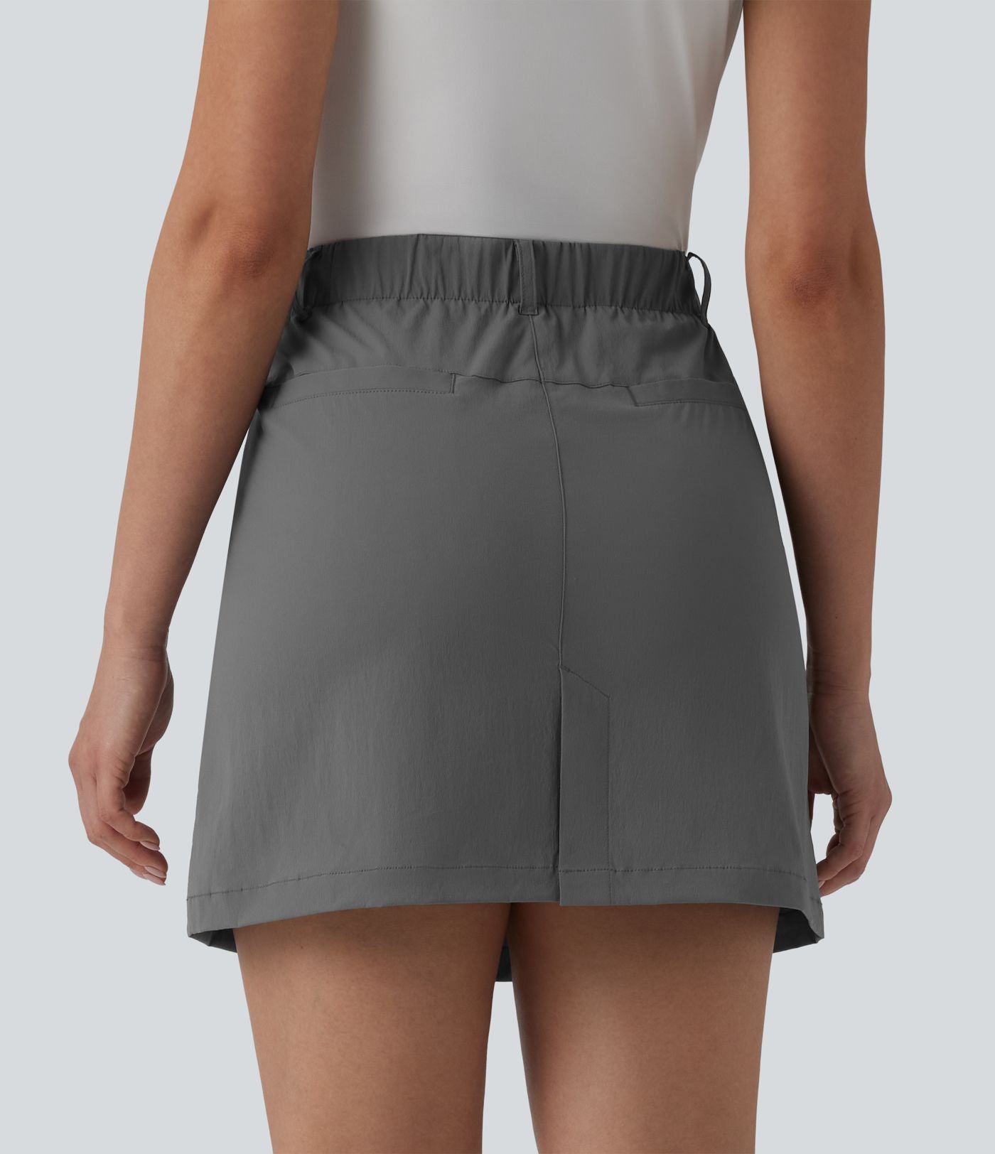 Jupe mini évasée de golf taille haute avec poches – Longueur allongée