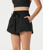 Breezeful™ Short de sport 2-en-1 taille haute 7,5 cm à séchage rapide avec cordon de serrage et poches