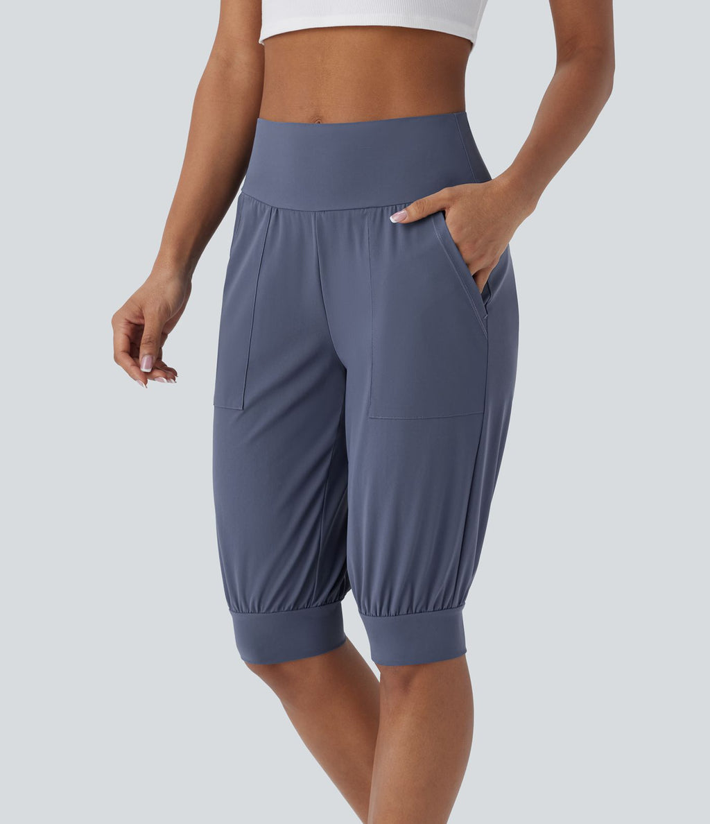Short décontracté taille haute avec poches latérales