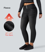 Halara Flex™ Denim Heat Legging denim casual 7/8 taille haute avec poches