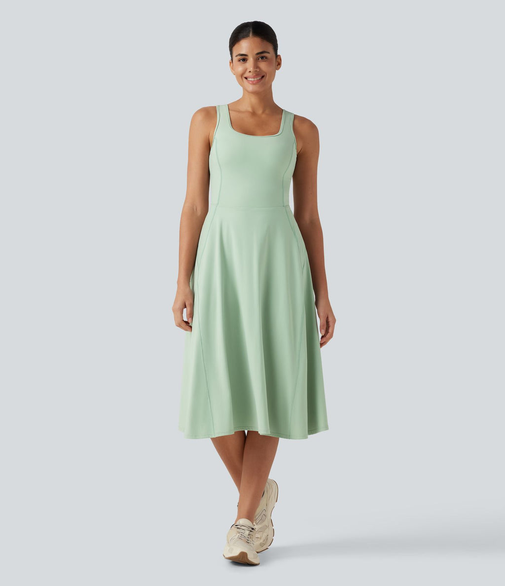 Robe de danse midi SoftlyZero™ Airy 2-en-1, col carré, brassière intégrée, à effet frais InstantCool, avec poches, accès facile Easy Peasy
