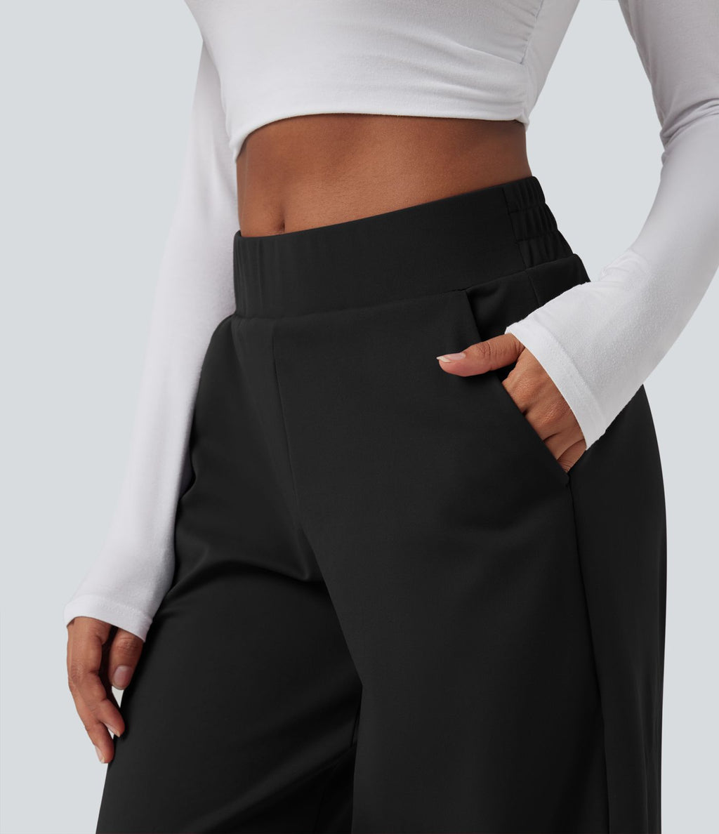 Pantalon 7/8 jambes tonneau taille moyenne DayStretch avec poches