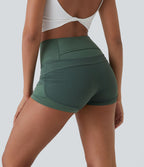 Shorts 2' Casual 2 en1 Taille Haute Empiècement en Maille dans le Dos et Poches
