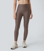 Legging de sport taille haute avec poches latérales effet brillant