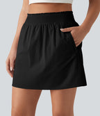 Jupe mini de tennis 2 en 1 taille haute avec poches