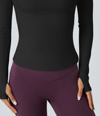 Top de sport yoga SoftlyZero™ Plush manches longues avec trous pouces