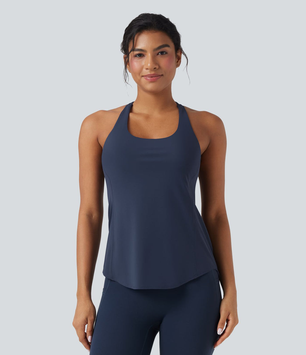 Débardeur running Halara UltraSculpt™ col rond dos croisé bonnets E-G