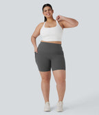 Short cycliste 17,5 cm d'entraînement gainant taille haute grande taille avec poches Halara UltraSculpt™
