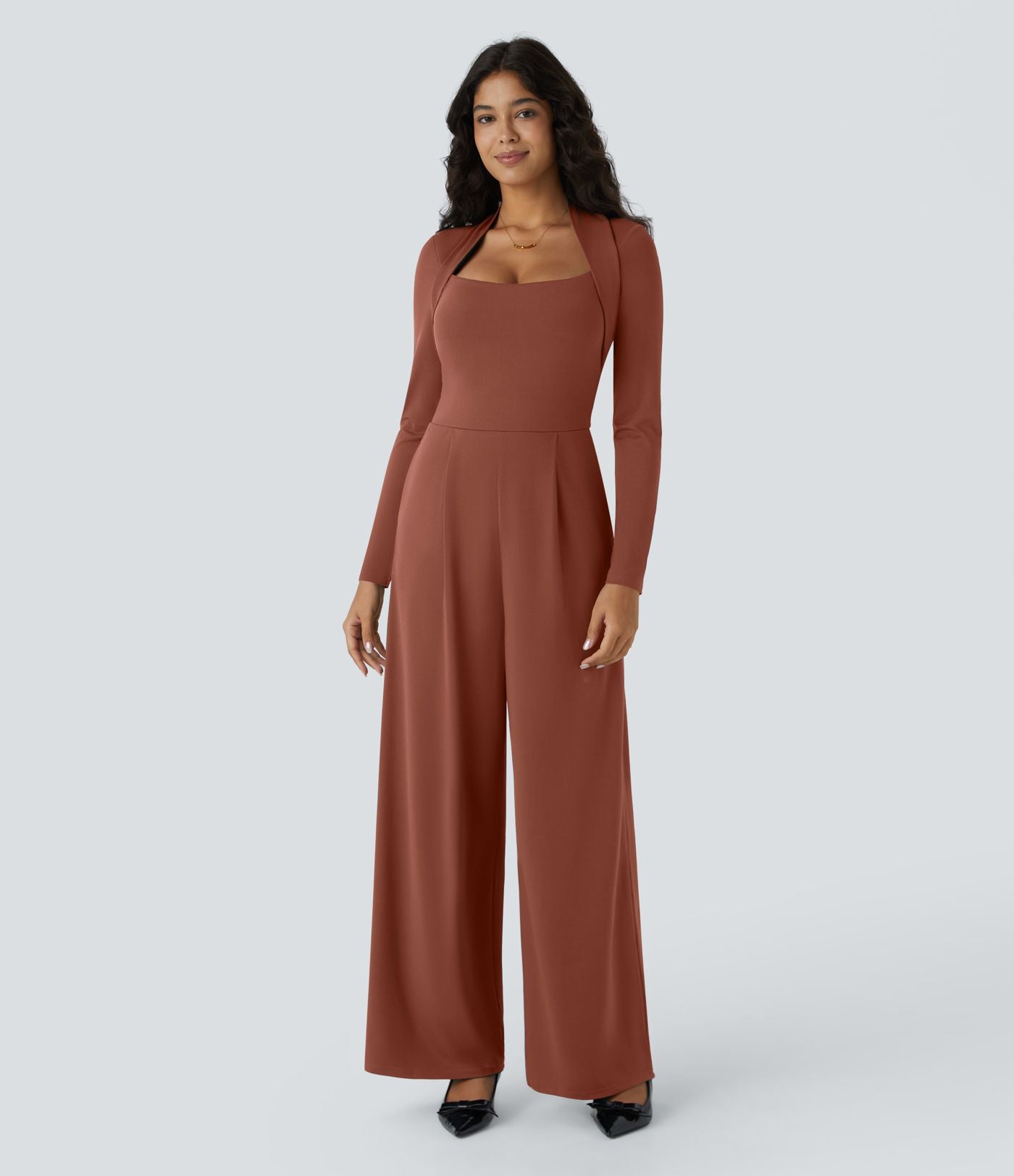 Combinaison de cérémonie à manches longues, coupe large avec poches latérales et zip invisible - Édition Easy Peasy