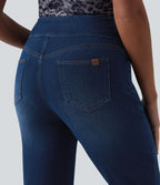 Halara Flex™ Jean 7/8 casual taille haute ventre plat à ourlet retroussé, avec poches