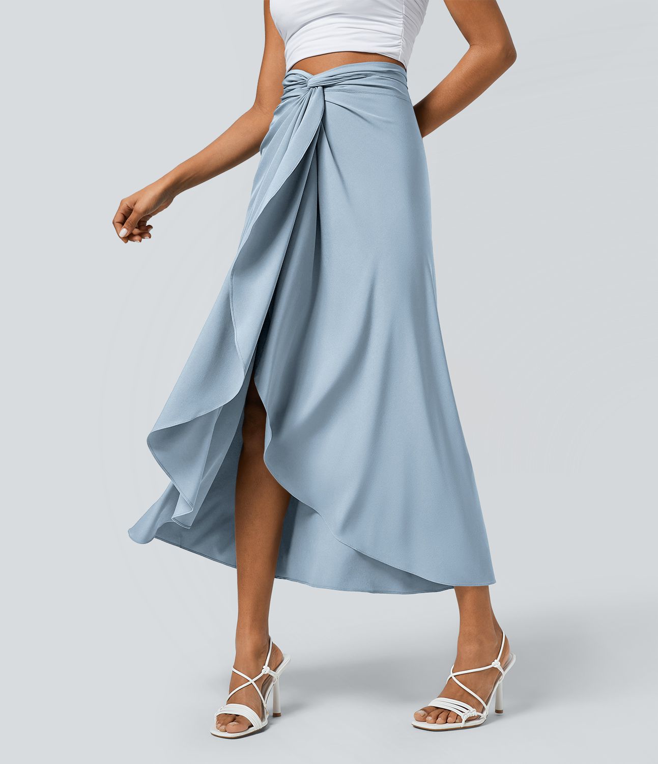 Jupe fluide de Vacances Breezeful™ Séchage Rapide Taille Haute Dos Noué Torsadé