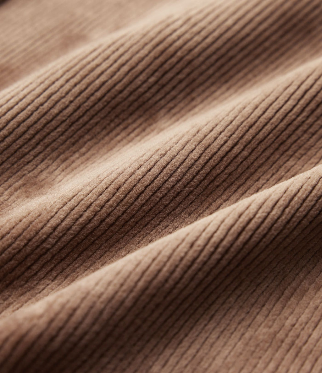 Pantalon barrel polaire côtelé taille mi-haute avec poches