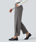 Pantalon de travail fuselé taille moyenne avec largeur ajustable Halara Flex™ DayStretch avec poches