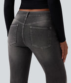 Halara Flex™ Jean évasé décontracté délavé taille basse avec poches