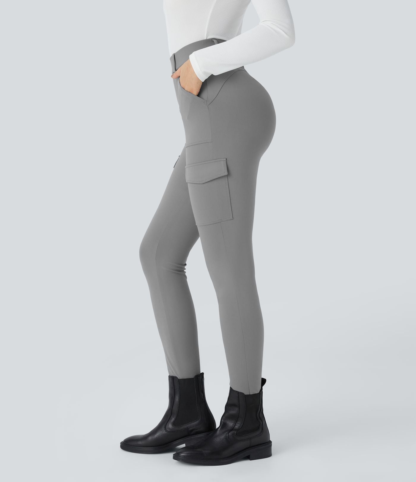Pantalon cargo ajusté tailleur taille haute Halara Flex™ DayStretch avec poches