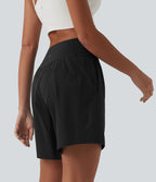 Short de yoga Breezeful™ 2-en-1 à séchage rapide taille haute croisée 17,5 cm avec poches
