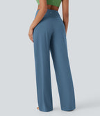 Pantalon de yoga droit gainant taille haute avec poches Halara UltraSculpt™