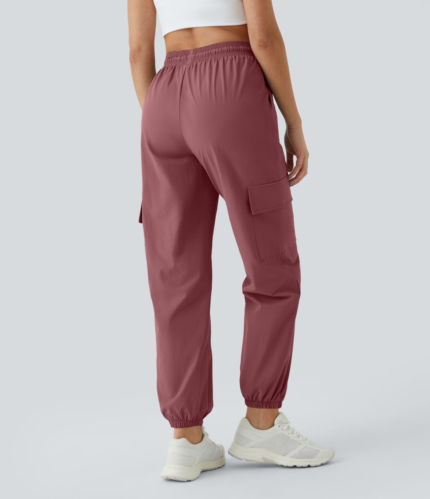 Jogging Cargo Casual à Taille Mi-Haute Cordon de Serrage et Poches Latérales