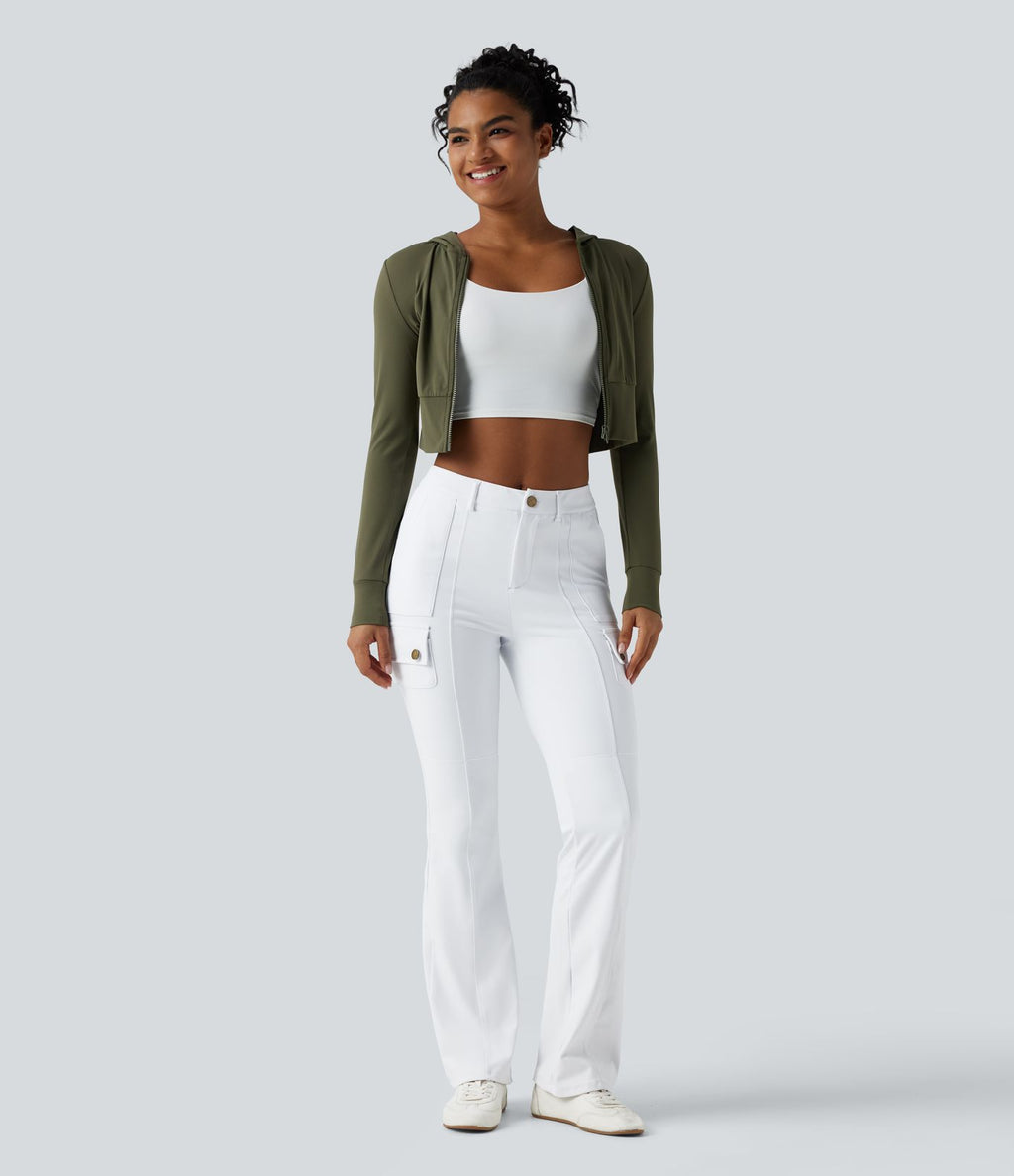 Pantalon cargo bootcut randonnée taille moyenne DayStretch avec poches