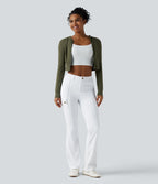 Pantalon cargo bootcut randonnée taille moyenne DayStretch avec poches