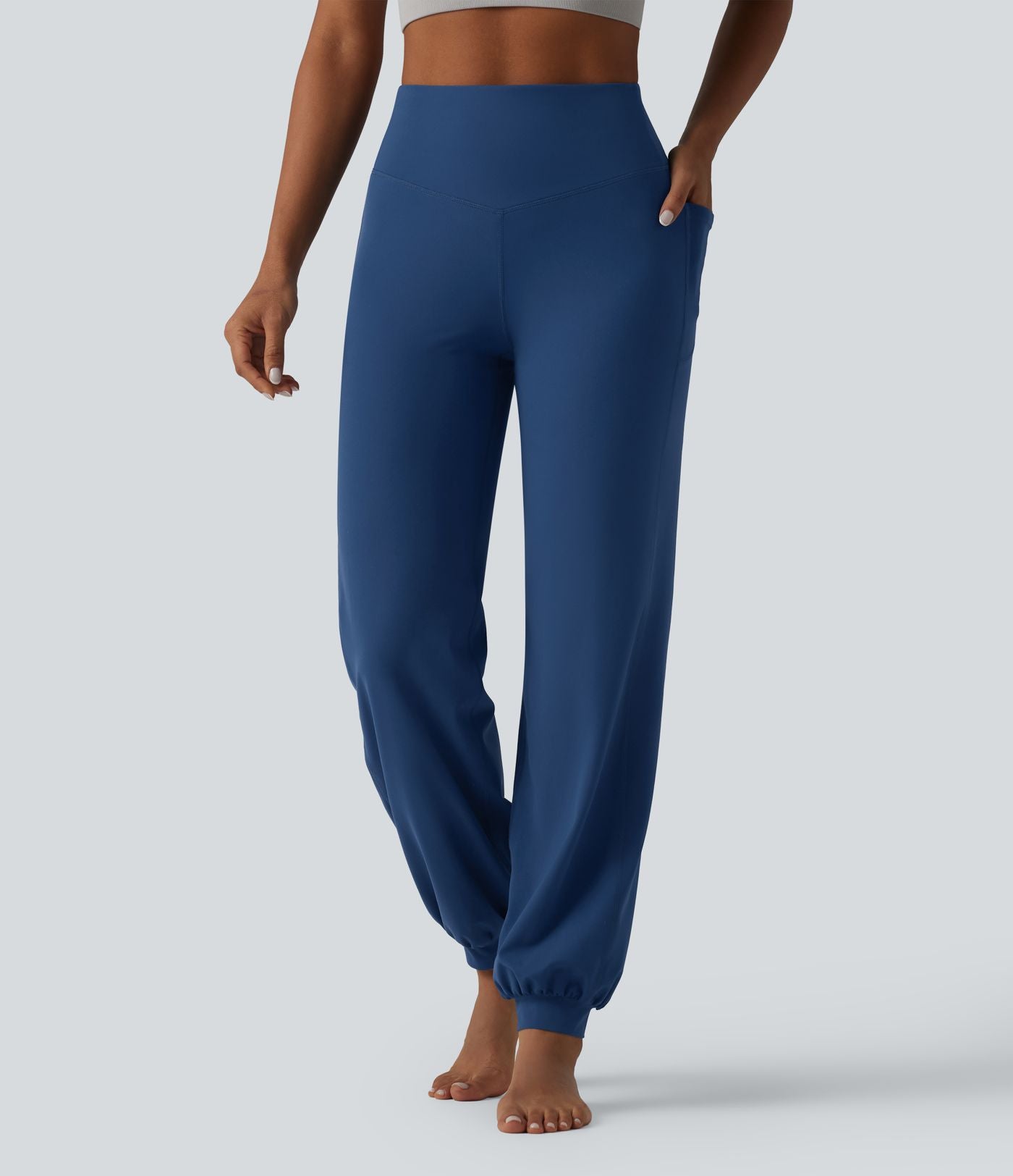 Jogging Halara Ultrasculpt™ taille haute gainant ventre plat avec poches