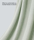 Pantalon décontracté grande taille large fluide taille haute effet lin avec cordon de serrage et poches