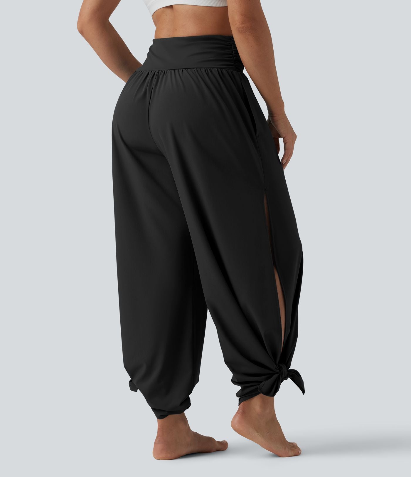 Pantalon fluide Breezeful™ taille haute à séchage rapide avec fronces, fente et poches